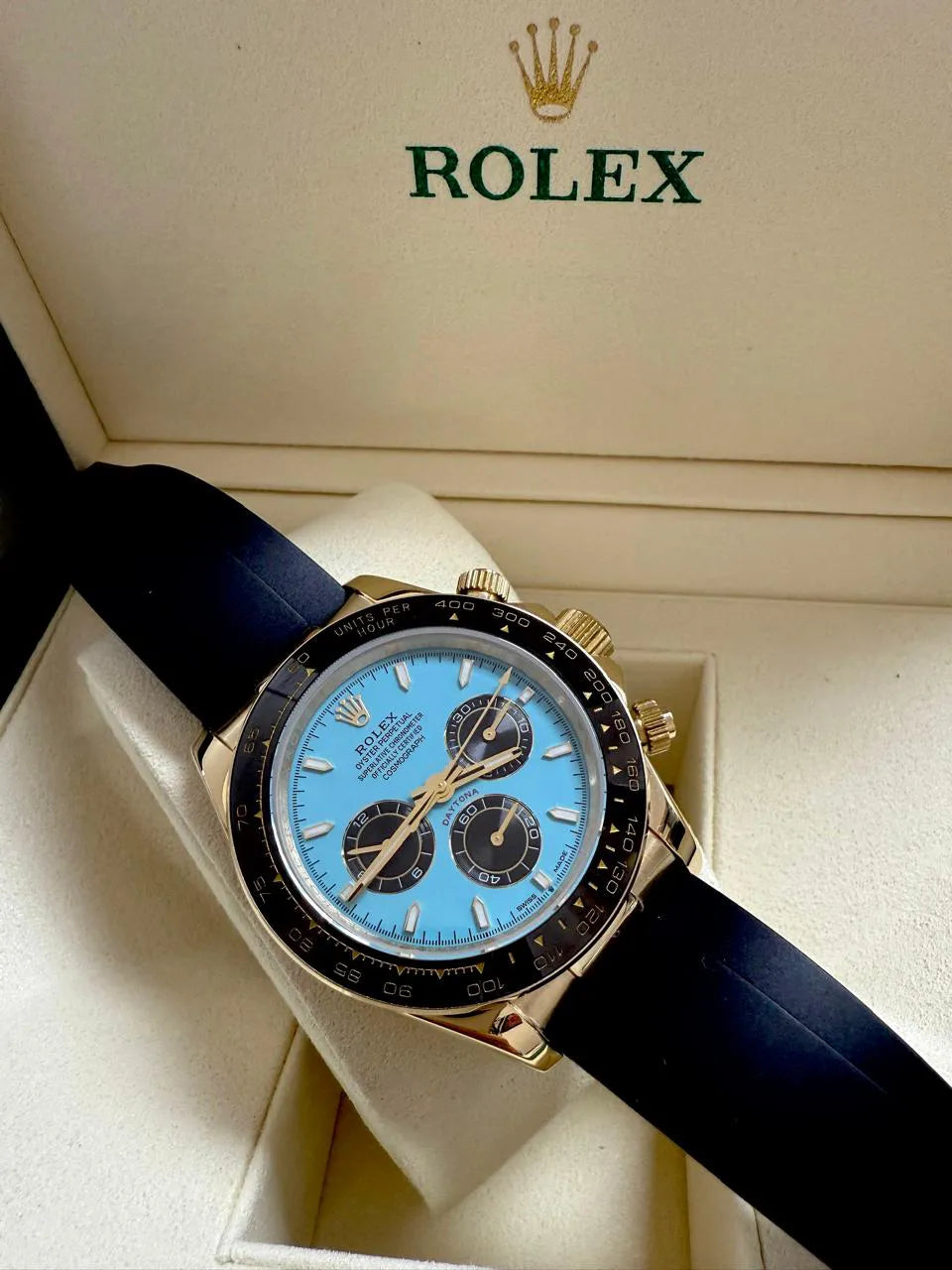 Rolex Daytona / Gold turquoise blue